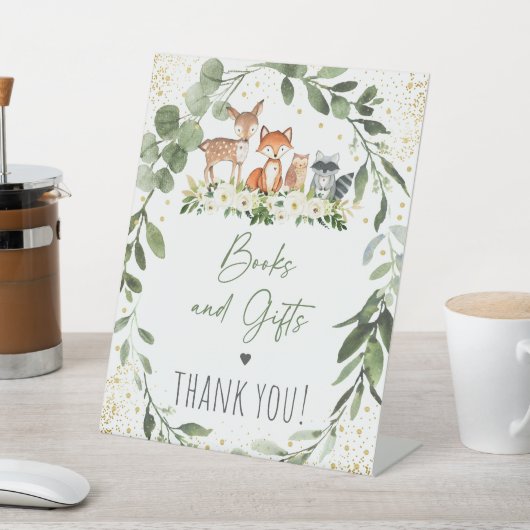 Woodland Books & Gifts Baby shower Reclamebord Met Voetstuk (Insitu)