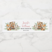 Woodland bos baby dieren meisje baby shower waterfles etiket (Enkel label)