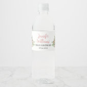 Woodland bos baby dieren meisje baby shower waterfles etiket (Voorkant)