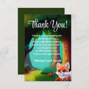 Woodland bos dier schattige baby vos bedankkaart