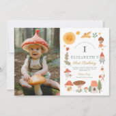 Woodland bos paddenstoel Eerste Verjaardag Kaart (Voorkant)