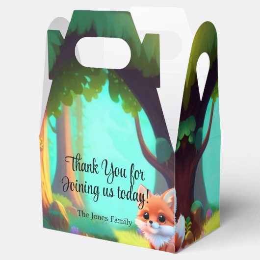Woodland bos vrienden baby fox bedankdoosjes (Geopend)