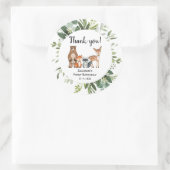 Woodland bos vrienden dieren verjaardag ronde sticker (Tas)