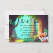 Woodland bos vrienden leuke baby vos bedankkaart (Voorkant)