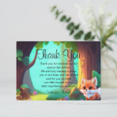 Woodland bos vrienden leuke baby vos bedankkaart (Staand voorkant)