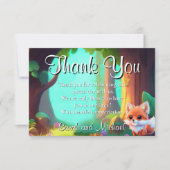 Woodland bos vrienden leuke baby vos bedankkaart (Voorkant)