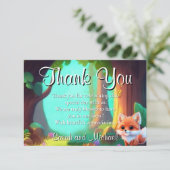 Woodland bos vrienden leuke baby vos bedankkaart (Staand voorkant)