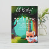 Woodland bos vrienden leuke baby vos kaart (Staand voorkant)