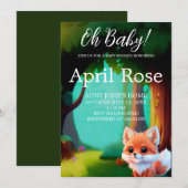 Woodland bos vrienden leuke baby vos kaart (Voorkant / Achterkant)