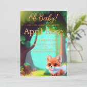 Woodland bos vrienden leuke baby vos kaart (Staand voorkant)