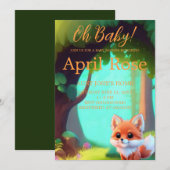 Woodland bos vrienden leuke baby vos kaart (Voorkant / Achterkant)