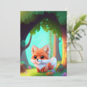 Woodland bos vrienden leuke baby vos kaart (Staand voorkant)