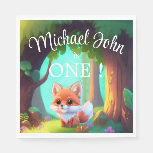 Woodland bos vrienden leuke baby vos servet (Voorkant)