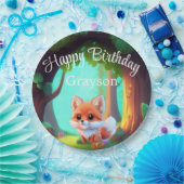 Woodland bos vrienden leuke baby vos verjaardag papieren bordje (Feest)