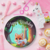 Woodland bos vrienden leuke baby vos verjaardag papieren bordje (Feest)