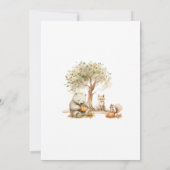 Woodland bosdier jongen babyshower uitnodiging (Achterkant)