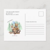 Woodland bosdieren baby boy douche briefkaart (Achterkant)
