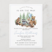 Woodland bosdieren baby boy douche briefkaart (Voorkant)