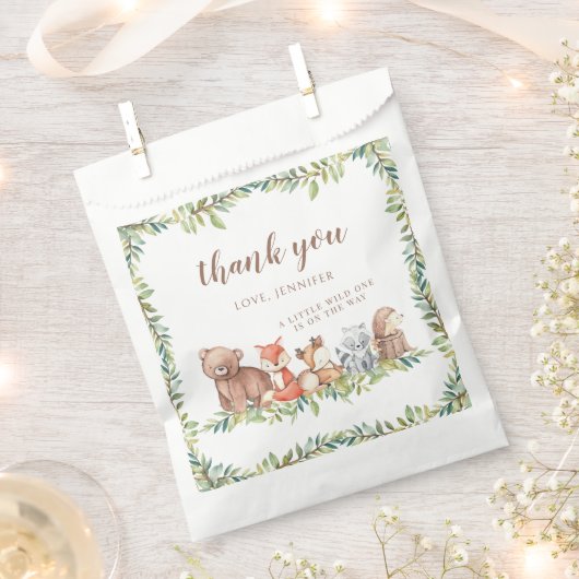 Woodland bosdieren baby jongen douche gunst tassen bedankzakje (Geknipt)