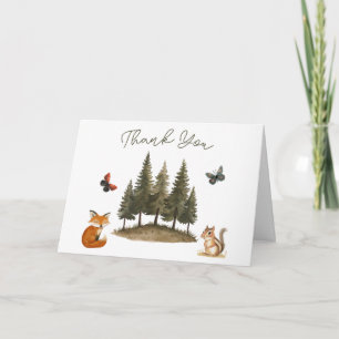 Woodland Bosdieren Baby Shower Bedankt Kaart