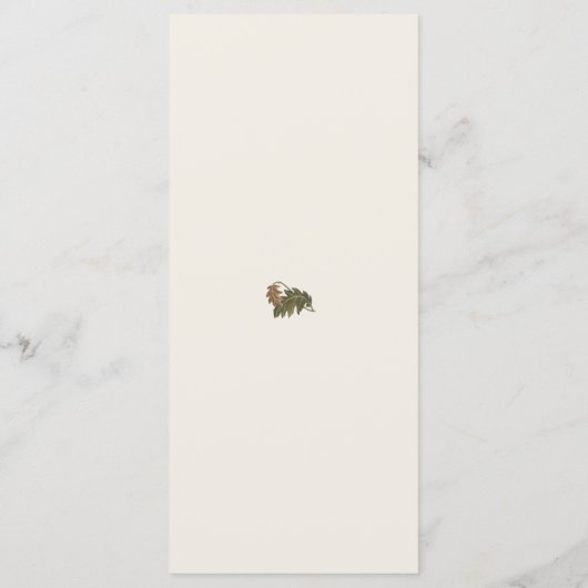 Woodland Botanical Genderneutraal Baby shower Menu (Achterkant)