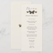 Woodland Botanical Genderneutraal Baby shower Menu (Voorkant / Achterkant)