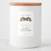 Woodland Botanical Genderneutraal Baby shower Voedselcontainer Etiket (Voorkant)