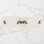 Woodland Botanical Genderneutraal Baby shower Waterfles Etiket (Enkel label)