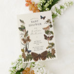 Woodland Botanical Geslacht Neutraal Baby Kaart<br><div class="desc">Deze lieve elegante genderneutrale baby shower uitnodiging heeft  botanische producten op een romige achtergrond met vlinders en rupsen. Personaliseer het script voor uw behoeften met dit prachtige ontwerp.</div>