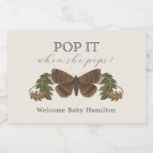 Woodland Botanical Pop IT Baby shower Sparkling Wijnetiket (Enkel label)
