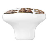 Woodland botanische print paddenstoel keramische knop (Zijkant)