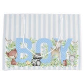 Woodland Boy Baby shower Groot Cadeauzakje (Voorkant)