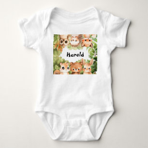 Woodland Boy Baby shower Romper