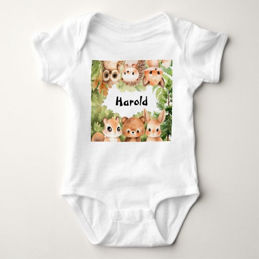 Woodland Boy Baby shower Romper (Voorkant)