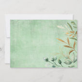 Woodland Boy Baby shower Waterverf Greenery Gold Kaart (Achterkant)