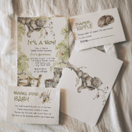 Woodland Boy Wild Forest Beer Animal Baby shower Kaart