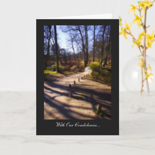 Woodland Bridge Trail - met onze condoleances Kaart (Gele Bloem)