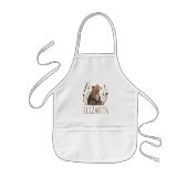 Woodland Brown Bear Cute Personalized Kinder Schort (Voorkant)