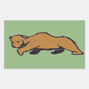 Woodland Brown Grizzly Beer Rechthoekige Sticker