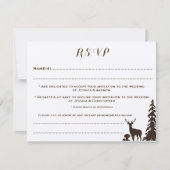 Woodland Brown Kraft Gepersonaliseerd Wedding RSVP Kaart (Voorkant)