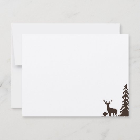 Woodland Brown Kraft Gepersonaliseerd Wedding RSVP Kaart (Achterkant)