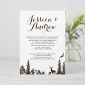 Woodland Brown Kraft Wedding Invitation Kaart (Staand voorkant)