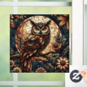Woodland Brown Owl Glas in lood Window Cling Raamsticker (Huis)