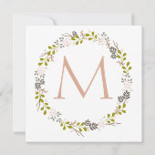 Woodland bruiloft rustieke krans uitnodiging (Achterkant)