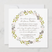 Woodland bruiloft rustieke krans uitnodiging (Voorkant)