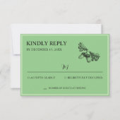 Woodland bruiloft Waterverf rustiek bos RSVP Kaartje (Voorkant)