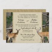 Woodland Buck en Doe Trouwen Kaart (Voorkant / Achterkant)