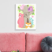 Woodland Buddies, Aangepaste Kinderen Canvas Kunst (Insitu (Woonkamer))