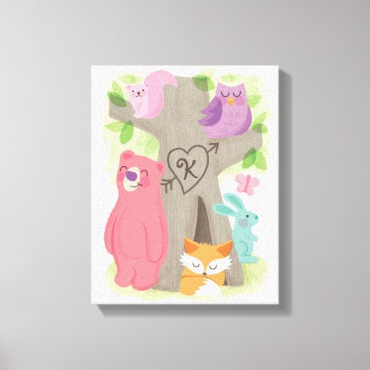 Woodland Buddies, Aangepaste Kinderen Canvas Kunst (Voorkant)