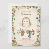 Woodland budget Hedgehog Greenery baby shower Kaart (Voorkant)